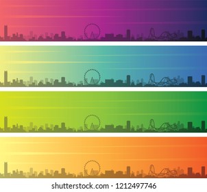 Orlando Multiple Color Gradient Skyline Banner