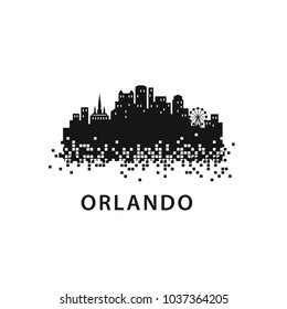 Orlando Skyline Landscape Silhouette Logo Vector