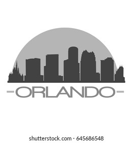 Orlando Skyline Silhouette Skyline Stamp Vector City Design