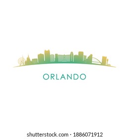 Orlando skyline silhouette. Vector design colorful illustration.