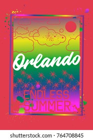 orlando summertime poster design blend splatters distress