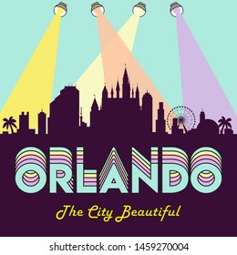 Orlando USA skyline silhouette flat design vector illustration