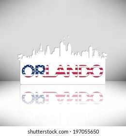 Orlando USA skyline silhouette vector design. Greeting card illustration.