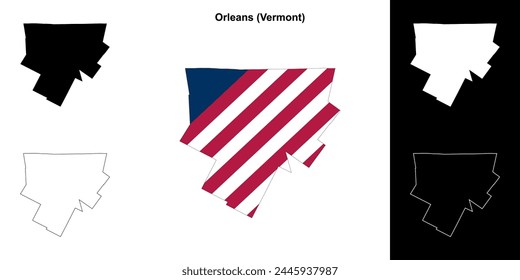 Orleans County (Vermont) outline map set