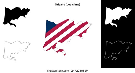 Orleans Parish (Louisiana) outline map set