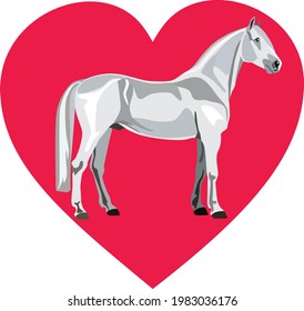 Orlov trotter in a gray suit on the background of the heart. Vector illustration