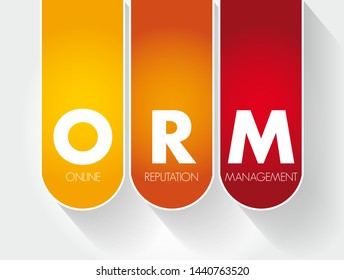 ORM - Online Reputation Management acronym, business concept background