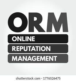 ORM - Online Reputation Management acronym, business concept background