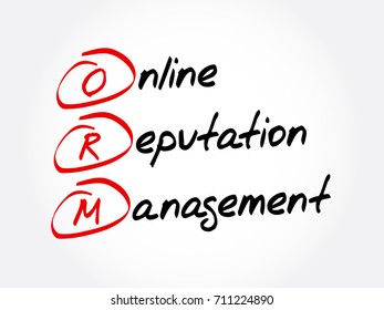 ORM - Online Reputation Management, acronym business concept background