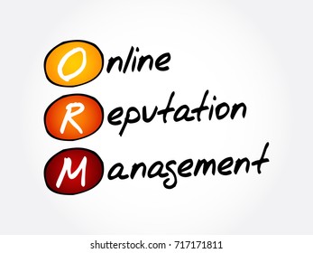 ORM - Online Reputation Management, acronym business concept background