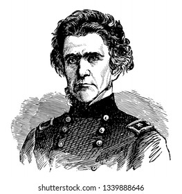 Ormsby McKnight Mitchel 1809 to 1862 he was an American astronomer and major general in the American civil war vintage line drawing or engraving illustration