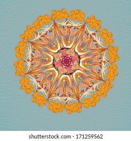 Ornament abstract hand-drawn wavy background. Floral background 