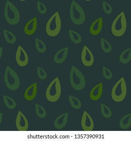 Ornament of abstract leaves on a green background. Seamless pattern.Vector illustration.