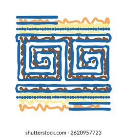 ornement grèce antique icône doodle croquis Image vectorielle. ornement ancien signe de grèce. illustration de symboles isolés
