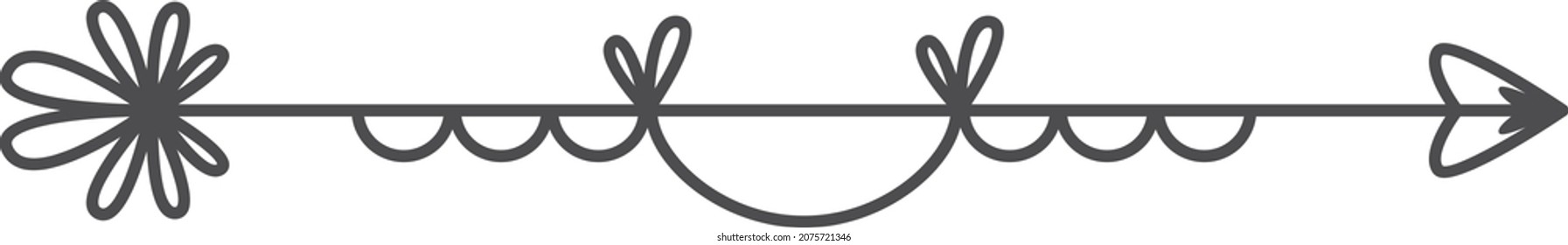 Ornament arrow. Decorative frame element. Text divider