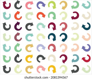 ornament arrow direction sign board hook curved arrow square spin rotate icon reload round on white isolated background