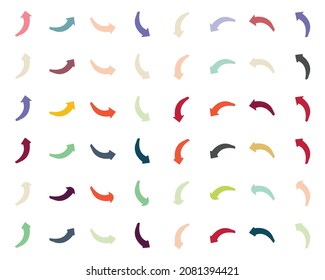 ornament arrow direction sign board hook curved arrow square spin rotate icon reload round on white isolated background