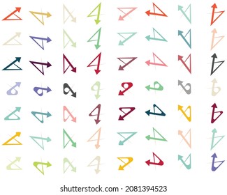 ornament arrow direction sign board hook curved arrow square spin rotate icon reload round on white isolated background