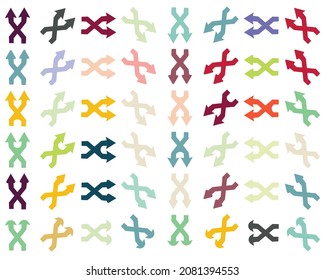 ornament arrow direction sign board hook curved arrow square spin rotate icon reload round on white isolated background