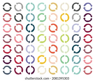 ornament arrow direction sign board hook curved arrow square spin rotate icon reload round on white isolated background