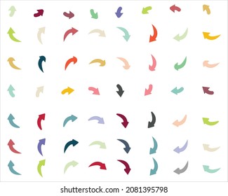 ornament arrow direction sign board hook curved arrow square spin rotate icon reload round on white isolated background