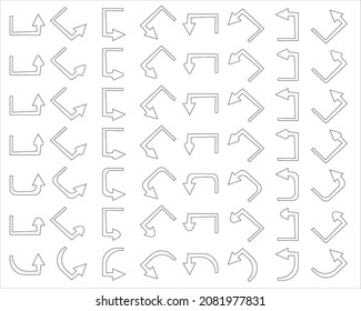 ornament arrow direction sign board hook curved arrow square spin rotate icon reload round on white isolated background