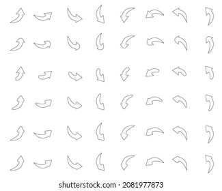 ornament arrow direction sign board hook curved arrow square spin rotate icon reload round on white isolated background