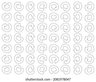 ornament arrow direction sign board hook curved arrow square spin rotate icon reload round on white isolated background