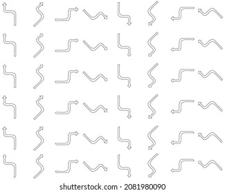 ornament arrow direction sign board hook curved arrow square spin rotate icon reload round on white isolated background