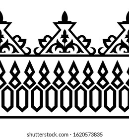 Ornament art wallpaper traditional motif black and white