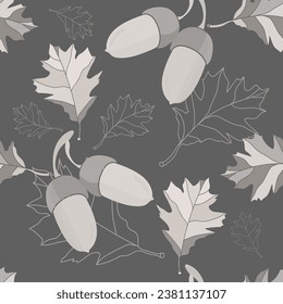 Ornament with autumn motifs. Seamless Pattern. Image on white and colored background. Vector.