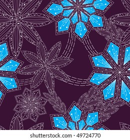 Ornament background with flowers  , pattern (seamless ). Vector illustration