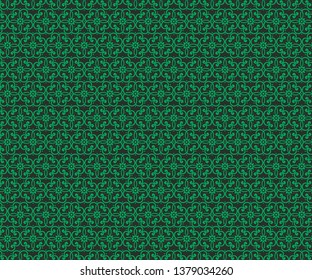 Ornament Background Green Vector for textile