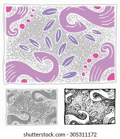 ornament background hand draw set, in various color 