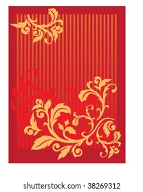 Ornament background vector abstract plant