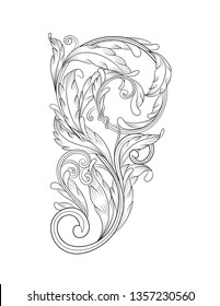 ornament baroque frame scroll
