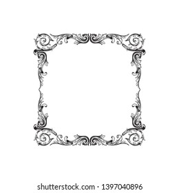 ornament baroque style. Retro rococo decoration element with flourishes calligraphic.
