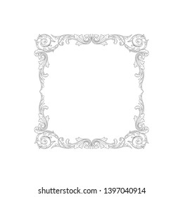 ornament baroque style. Retro rococo decoration element with flourishes calligraphic.