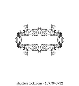 ornament baroque style. Retro rococo decoration element with flourishes calligraphic.