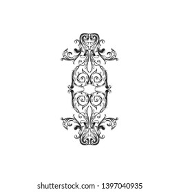 ornament baroque style. Retro rococo decoration element with flourishes calligraphic.