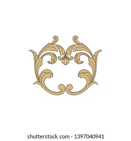 ornament baroque style. Retro rococo decoration element with flourishes calligraphic.