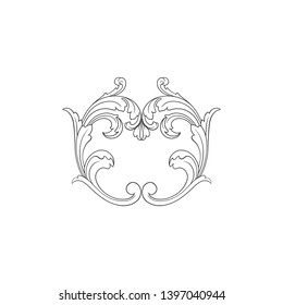 ornament baroque style. Retro rococo decoration element with flourishes calligraphic.