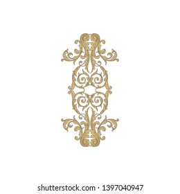 ornament baroque style. Retro rococo decoration element with flourishes calligraphic.