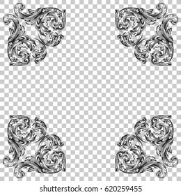 Ornament in baroque style. You can use for wedding decoration of greeting card and laser cutting.