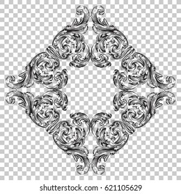 Ornament in baroque style. You can use for wedding decoration of greeting card and laser cutting.