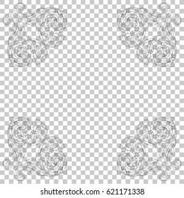 Ornament in baroque style. You can use for wedding decoration of greeting card and laser cutting.