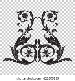 Ornament in baroque style. You can use for wedding decoration of greeting card and laser cutting.