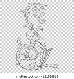 Ornament in baroque style. You can use for wedding decoration of greeting card and laser cutting.