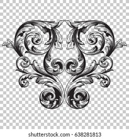 Ornament in baroque style. You can use for wedding decoration of greeting card and laser cutting.