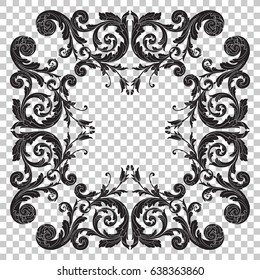 Ornament in baroque style. You can use for wedding decoration of greeting card and laser cutting.